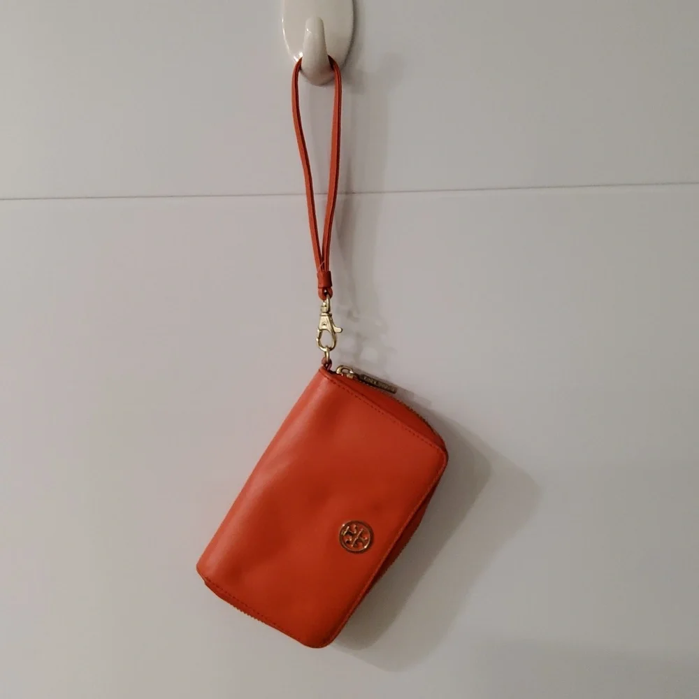 Tory Burch Orange Small Wristlet